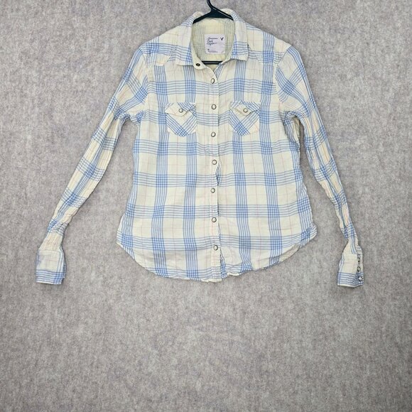 American Eagle Outfitters Womens Plaid Button-Up Shirt Size 10 - Picture 1 of 6